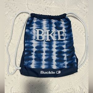 BKE Navy and White Tie-Dye Drawstring Backpack